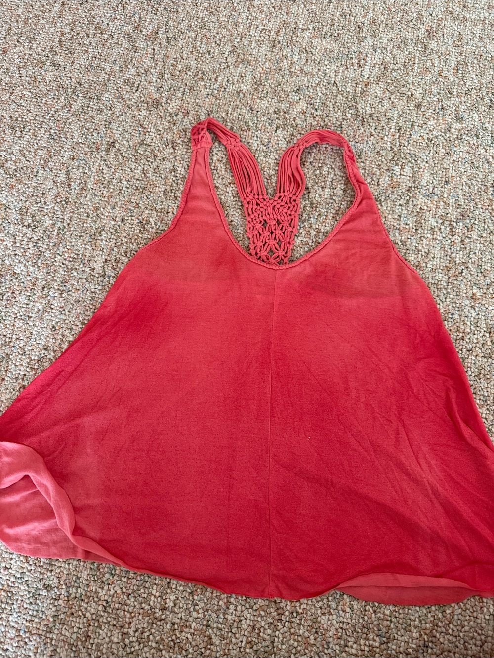 Billabong Red Crochet-Back Flowy Tank